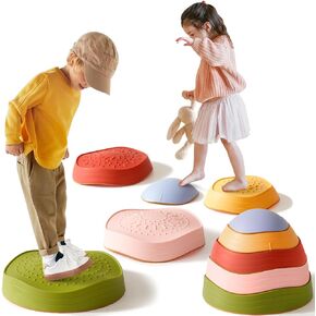 Tiny Land Stepping Stones for Kids, 5pcs Non-Slip Toddler Stepping Stones, Sensory Stepping Stones for Promoting Toddler's Balance & Coordination Skills, Stepping Stones for Toddlers 3-5
