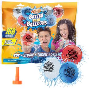 ألعاب NERF Better Than Balloons المائية، 168 بود، سهلة التنظيف بقطعة واحدة، الكثير من الطرق للعب، متعة المياه في الفناء الخلفي، هدايا للأطفال، للأعمار من 3 سنوات فما فوق (حصريًا لأمازون)