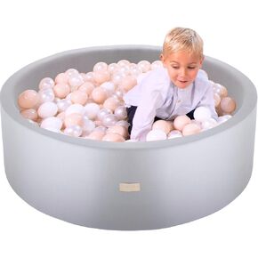 Ball Pit for Toddlers and Babies 35.5 in - Soft Foam Baby Ball Pit - Durable Ball Pit for Babies - Soft Feel Ball Pits for Toddlers 1-3 - Foam Ball Pit for Toddlers Balls NOT Included - Grey