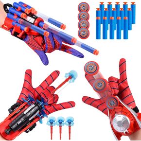 LITTCO 3 Sets Spider Web Shooters, Superhero Fans Webs Shooter for Kids, Cosplay Launcher Gloves with Wrist Toy Set, Christmas Halloween Birthday Party