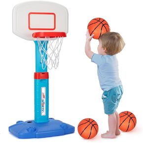 Basketball Hoop Indoor Outdoor Toys for Toddlers 1-3, Kids Basketball Hoop with 3 Balls, Adjustable Mini Basketball Goal, Christmas Birthday Sports Toys Gift for Baby Boys Girls Age 1 and Up in Kuwait