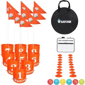 Backyard Golf Bucket 9 Hole - for Kids and Adults Portable Backyard Golf Game Suitable Battle Royale Golf Game for Yard, Court, Lawn, Beach, Park···