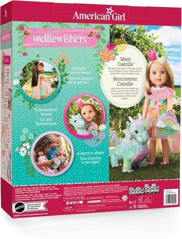 American Girl WellieWishers 14.5-inch Camille Doll Playset with Crisella The Dragon, Doll Dress and Accessories, and Storybook, for Ages 4+ in Saudi Arabia
