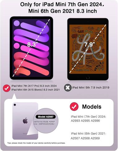 TiMOVO Case for iPad mini 7 A17 Pro 8.3" & mini 6th Gen - Taro Purple in Kuwait