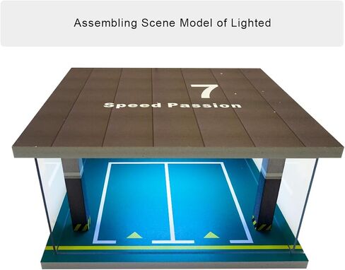 Display case for 1/32 or 1/36 die-cast Cars, die-cast Toy car Display case with LED Lights (Dual Parking lot - Green) in Saudi Arabia