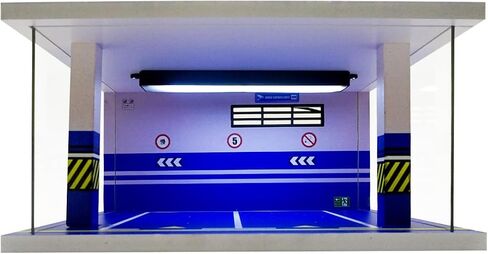 Display case for 1/32 or 1/36 die-cast Cars, die-cast Toy car Display case with LED Lights (Dual Parking lot - Green) in Saudi Arabia
