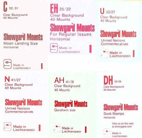 Stamp Mounts Black Background Precut Size E 22 x 25mm 400 Mounts in Kuwait