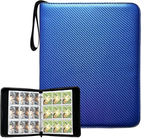 Card Binder with Sleeves, 9 Pockets Up to 900 Cards Binder Compatible with TCG Trading Cards, MTG Cards, Portable Waterproof Card Storage Bag with Sleeves for Game Cards Collection (Black) in Saudi Arabia