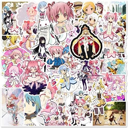 50 ملصقات جرافيتي من Puella Magi Madoka، ملصقات تزيين لأكواب المياه وأكواب التزلج على شكل كتيب سحري لدراجة الجيتار والثلاجة in Saudi Arabia