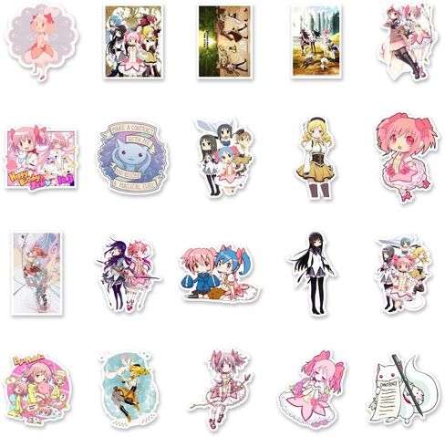 50 ملصقات جرافيتي من Puella Magi Madoka، ملصقات تزيين لأكواب المياه وأكواب التزلج على شكل كتيب سحري لدراجة الجيتار والثلاجة in Saudi Arabia