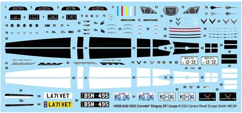 Revell 14556 2022 Chevrolet Corvette Stingray Z51 Coupe 1:25 Scale 142-Piece Skill Level 4 Model Building Kit in Saudi Arabia