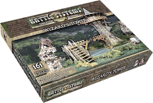 Battle Systems – Modular Fantasy Scenery – Perfect for Roleplaying and Wargames - Multi Level Tabletop Terrain for 28mm Miniatures – Colour Printed Model Diorama – DnD Warhammer (Wizards Tower) in Kuwait