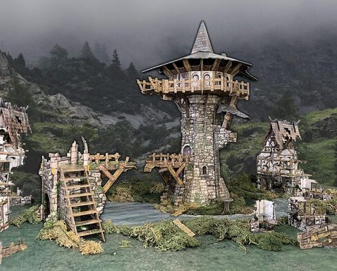 Battle Systems – Modular Fantasy Scenery – Perfect for Roleplaying and Wargames - Multi Level Tabletop Terrain for 28mm Miniatures – Colour Printed Model Diorama – DnD Warhammer (Wizards Tower) in Kuwait