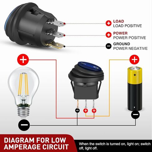 Nilight 5 قطع مقاومة للماء مستديرة الروك تبديل أحمر LED التبديل 12 فولت 20 أمبير 3 دبوس تشغيل SPST لسيارة شاحنة قارب البحرية السيارات RV مع أسلاك طرفية مغلقة in Kuwait