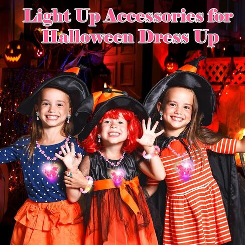 Princess Dress Up for Girls 4-6, Light Up Unicorn Toys for Girls Glow Bracelets Necklaces, Kids Rings Clip on Earrings for Toddler Pretend Play, Halloween Party Favors Christmas Birthday Gifts Ideas in Saudi Arabia