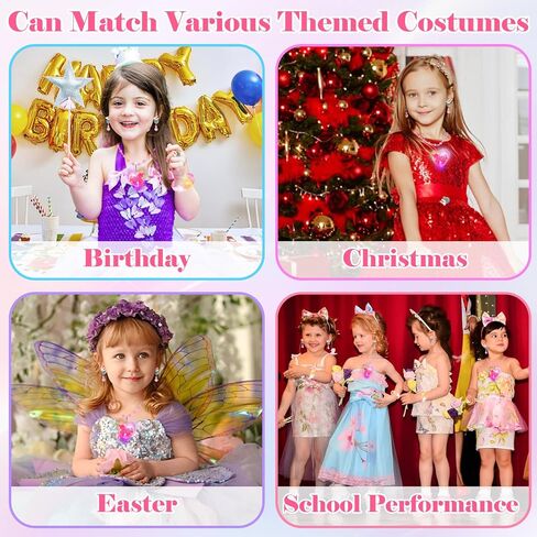 Princess Dress Up for Girls 4-6, Light Up Unicorn Toys for Girls Glow Bracelets Necklaces, Kids Rings Clip on Earrings for Toddler Pretend Play, Halloween Party Favors Christmas Birthday Gifts Ideas in Saudi Arabia