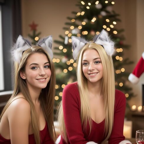 Handmade Wolf Cat Fox Ears, Faux Fur Halloween Animal Cosplay Ear Costume Party Fancy Dress Headwear for Kids, Girls in Saudi Arabia