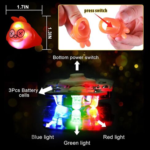 24 Pack Light up Rings Glow in The Dark Party Supplies, Christmas Goodie Bag Stuffers Gifts, Treasure Box Toys for Classroom Prizes, Party Favors For Kids 4-8 8-12 Cute Animal Rings in Saudi Arabia