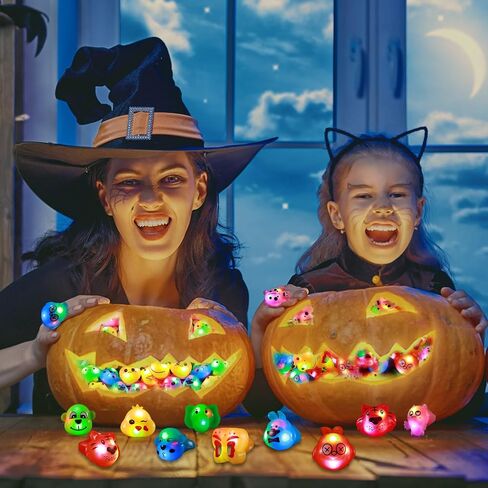 24 Pack Light up Rings Glow in The Dark Party Supplies, Christmas Goodie Bag Stuffers Gifts, Treasure Box Toys for Classroom Prizes, Party Favors For Kids 4-8 8-12 Cute Animal Rings in Saudi Arabia