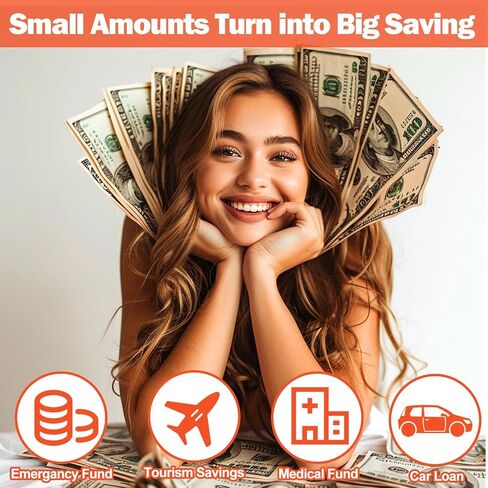 AIERSA Cash Vault Wooden Money Saving Box, Cash Savings Box for 10000 5000 3000 2000 1000 500 Money Saving Challenge,Piggy Money Bank for Adult Money Savings with Dry Erase Pen, Blank Savings Tracker in Saudi Arabia
