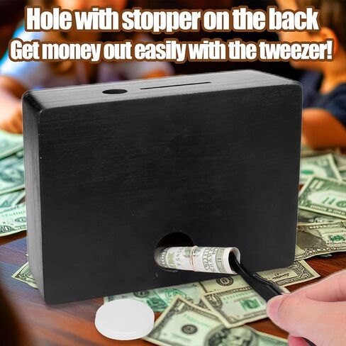 AIERSA Cash Vault Wooden Money Saving Box, Cash Savings Box for 10000 5000 3000 2000 1000 500 Money Saving Challenge,Piggy Money Bank for Adult Money Savings with Dry Erase Pen, Blank Savings Tracker in Saudi Arabia
