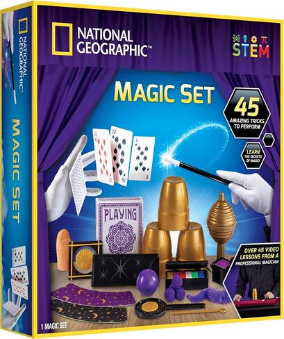 National Geographic Kids Magic Set - 45 Magic Tricks for Kids to Perform with Step-by-Step Video Instructions for Each Trick Provided by a Professional Magician, Toys for Boys and Girls in Kuwait