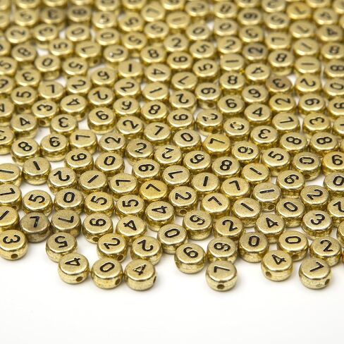1000pcs Acrylic Number Beads 0-9 Round Number Beads 4x7mm Mixed Number Beads for Jewelry Making and DIY Bracelets, Necklaces, Key Chains (White/Black) in Kuwait