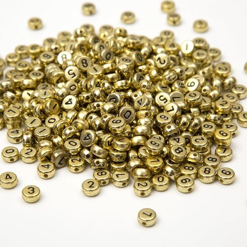 1000pcs Acrylic Number Beads 0-9 Round Number Beads 4x7mm Mixed Number Beads for Jewelry Making and DIY Bracelets, Necklaces, Key Chains (White/Black) in Kuwait