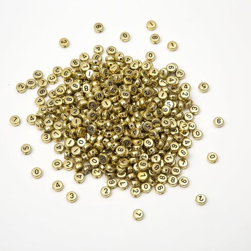 1000pcs Acrylic Number Beads 0-9 Round Number Beads 4x7mm Mixed Number Beads for Jewelry Making and DIY Bracelets, Necklaces, Key Chains (White/Black) in Kuwait
