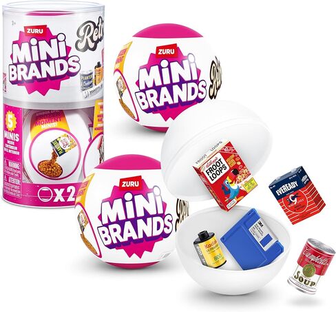 كبسولة صغيرة من Mini Brands Retro تحتوي على أكثر من 60 قطعة صغيرة غامضة للتجميع، تراخيص حقيقية، مقتنيات نادرة، حزمة مخفية، للأعمار من 3 سنوات فما فوق in Kuwait