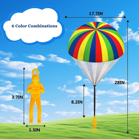 Parachute Toy Outdoor Flying Parachute for Kid, Easter Basket Stuffers Throwing Outdoor Children's Flying Toys with Small Figures, Top Indoor Hand Throw Soliders for 4-8 Year Old (6PCS) in Saudi Arabia