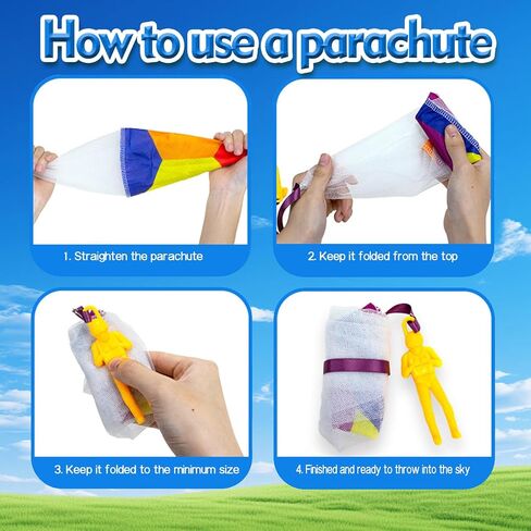 Parachute Toy Outdoor Flying Parachute for Kid, Easter Basket Stuffers Throwing Outdoor Children's Flying Toys with Small Figures, Top Indoor Hand Throw Soliders for 4-8 Year Old (6PCS) in Saudi Arabia