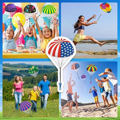 Parachute Toy Outdoor Flying Parachute for Kid, Easter Basket Stuffers Throwing Outdoor Children's Flying Toys with Small Figures, Top Indoor Hand Throw Soliders for 4-8 Year Old (6PCS) in Saudi Arabia