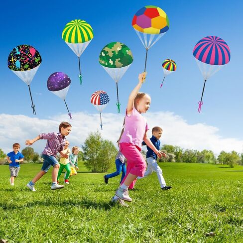 Parachute Toy Outdoor Flying Parachute for Kid, Easter Basket Stuffers Throwing Outdoor Children's Flying Toys with Small Figures, Top Indoor Hand Throw Soliders for 4-8 Year Old (6PCS) in Saudi Arabia