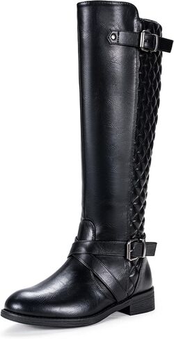 Jeossy Women's 950 Knee High Riding Tall Boots, Comfortable with Metal Buckle and Zipper Boots with Wide Calf and Wide Widths in Kuwait