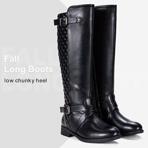 Jeossy Women's 950 Knee High Riding Tall Boots, Comfortable with Metal Buckle and Zipper Boots with Wide Calf and Wide Widths in Kuwait