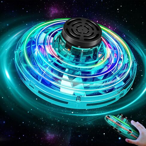 Flying Spinner Mini Drone,Hand Controlled Drone Flying Toy New Fly UFO Magic Flying Fidget Spinner with Lights,Christmas Birthday Party Gifts for Girls Boys(Blue) in Saudi Arabia