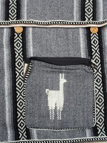 Black South American Peruvian Cross Body Messenger Bag Purse Stripes Llama Alpaca Wool Hippie (Black) in Saudi Arabia