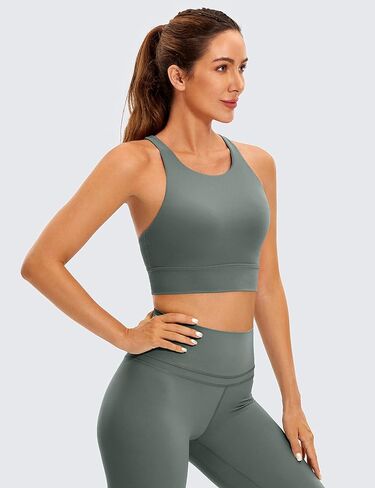 حمالة صدر رياضية نسائية من CRZ YOGA ذات أشرطة طويلة ورقبة عالية - مبطنة متقاطعة من الخلف للتمارين الرياضية حمالات صدر بدون أكمام in Kuwait