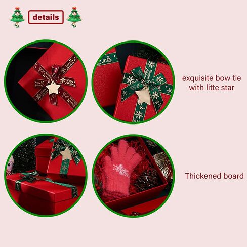 Krdrgey 4-Pack Christmas Gift Boxes with Lids, Golden Ribbons, Red and Green, 4 Sizes Boxes for Holiday Gifting, Party Favors, Treats, and Hostess Decor (red) in Saudi Arabia