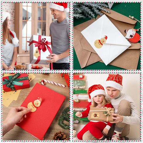136 Pcs Christmas Tags Stickers, 20 Pattern Design Christmas Presents Labels Stickers, Self Adhesive Natural Kraft Paper Christmas Name Tags for Xmas Gifts Wrap Presents Boxes Decoration (2×3inch) in Saudi Arabia