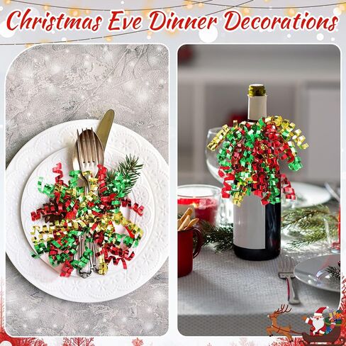 Lyrow 30 Pcs Christmas Curly Bows Self Adhesive Gift Wrap Accessory Xmas Holiday Gift Bows for Gift Wrapping Christmas Presents Wine Bottle Treat Bag Bridal Shower Wedding Party Favor (Gold Red Green) in Saudi Arabia