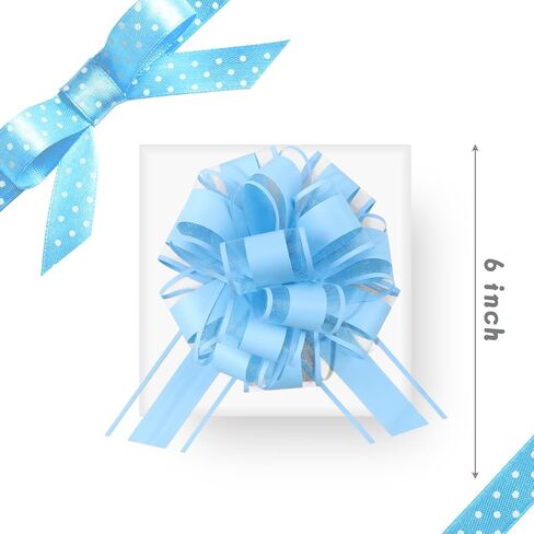6 Pieces Large Pull Bows,6 inches Simple Style Gift Bow for Christmas Party Birthday Gift Wedding Ribbon Bows for Wrapping Boxes or Flower Decorations, Valentine's Day Gift Decorations (Black) in Saudi Arabia