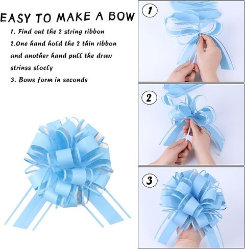 6 Pieces Large Pull Bows,6 inches Simple Style Gift Bow for Christmas Party Birthday Gift Wedding Ribbon Bows for Wrapping Boxes or Flower Decorations, Valentine's Day Gift Decorations (Black) in Saudi Arabia