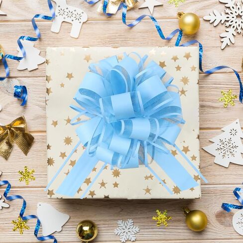 6 Pieces Large Pull Bows,6 inches Simple Style Gift Bow for Christmas Party Birthday Gift Wedding Ribbon Bows for Wrapping Boxes or Flower Decorations, Valentine's Day Gift Decorations (Black) in Saudi Arabia