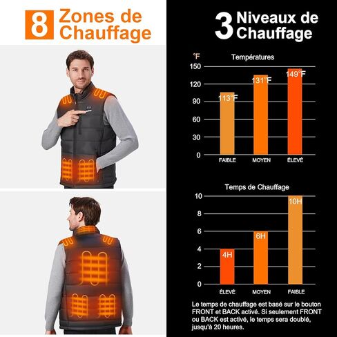 سترة ساخنة للرجال مع بطارية 16000 مللي أمبير 7.4 فولت متضمنة، سترة دافئة للرجال سترة تسخين كهربائية قابلة لإعادة الشحن in Kuwait