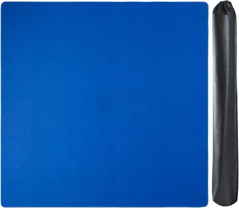 Large Mahjong Mat with Black Carrying Bag, Anti Slip and Noise Reduction Table Cover for Mahjong, Poker, Card Games, Dominoes, Board Games, Slip Resistant Mat (Blue,31.5 inches) in Saudi Arabia