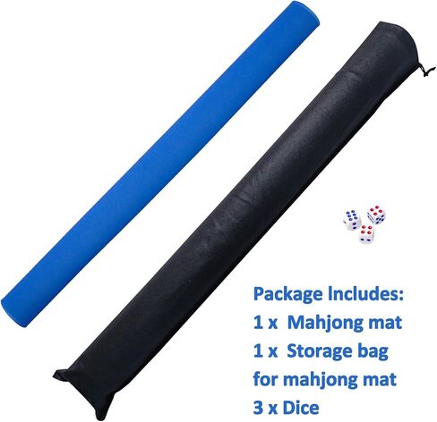 Large Mahjong Mat with Black Carrying Bag, Anti Slip and Noise Reduction Table Cover for Mahjong, Poker, Card Games, Dominoes, Board Games, Slip Resistant Mat (Blue,31.5 inches) in Saudi Arabia