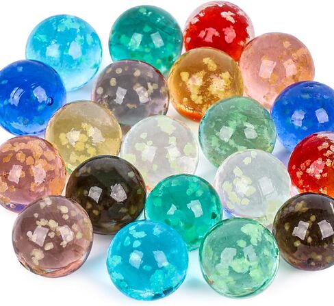 AMOR PRESENT 20 قطعة من الرخام الزجاجي السائبة، 0.63 بوصة من الرخام الزجاجي المتوهج يتوهج في الظلام خرز رخامي بألوان متنوعة للأولاد والبنات هدايا عيد الميلاد in Kuwait