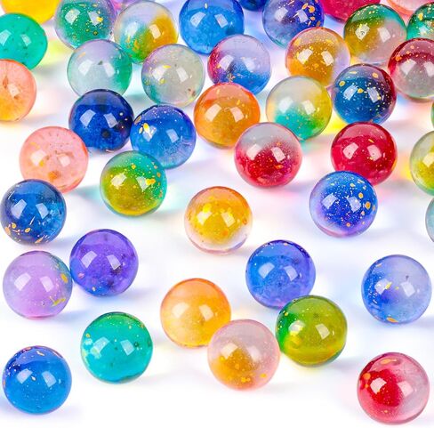 POPLAY 60PCS Glass Marbles Bulk, 0.6" Round Marbles Collectable Night Sky Glass Marbles for Gift Marble Games Vase Fillers DIY Home Decoration in Saudi Arabia